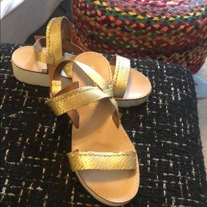 Seychelles Gold Faux snake leather sandals